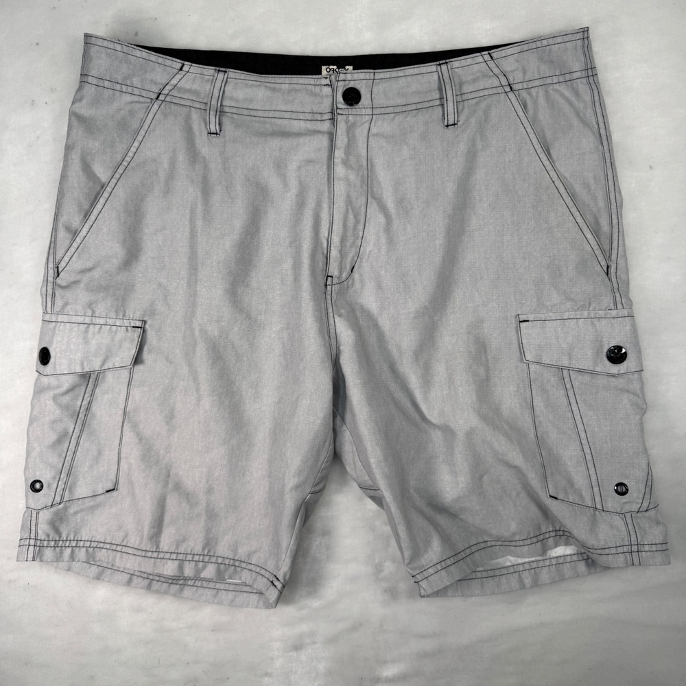 Oakley Hybrid Cargo Swim Shorts Mens 38 Gray‎ Ripstop Boardshorts Surf Y2K